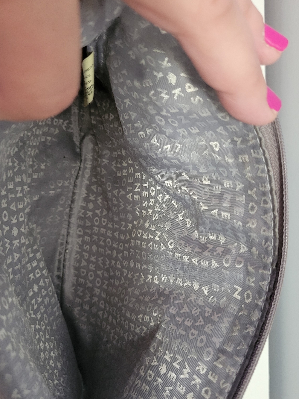 Kate Spade Glitter Trim Saffiano Leather Clutch - Mauve - Picture 7 of 8